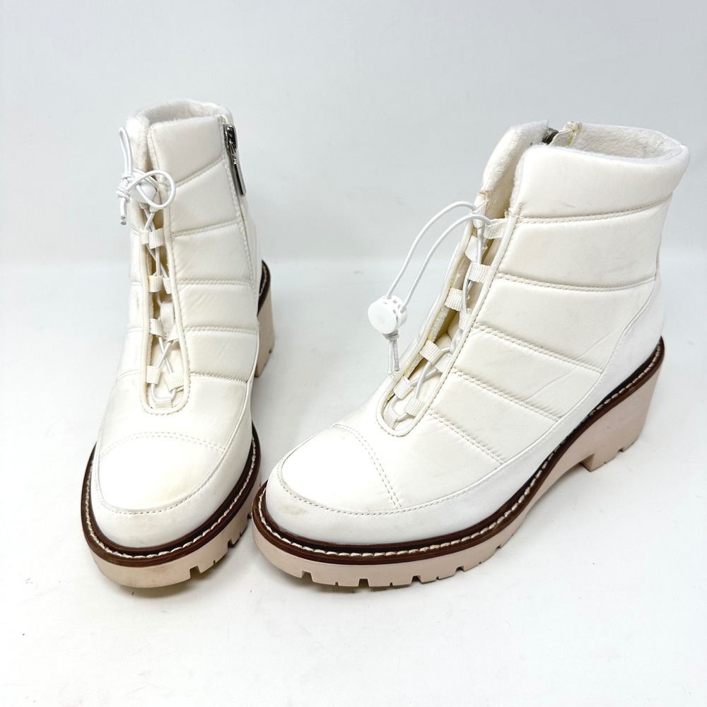 Blondo Daisy Waterproof Lug Sole Boot White‎ Size 6